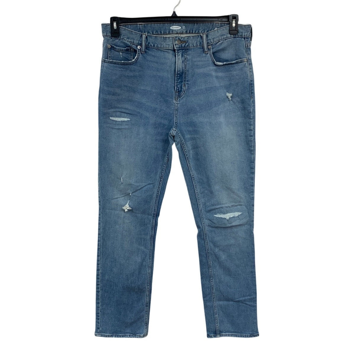 Old Navy Mens Size 38X32 Blue Cotton Blend Slim Factory Distressed Denim Jeans