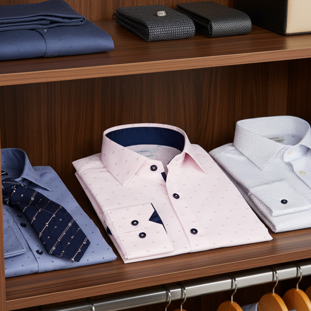 George Button-Up Shirt With Contrast Details // Pink // Contemporary Fit (Regular) - final sale