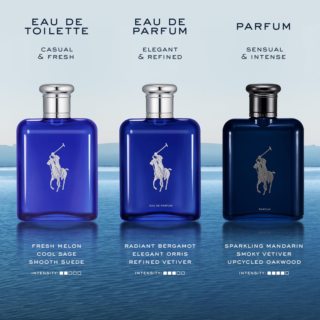 RALPH LAUREN FRAGRANCES - Polo Blue - Eau de Toilette - Men's Cologne - Aquatic & Fresh - With Citrus, Sage, and Suede - Medium Intensity