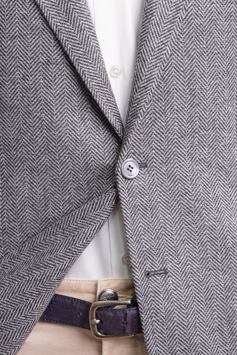 Sartorio Herringbone Virgin Wool-Silk-Cotton Sport Jacket