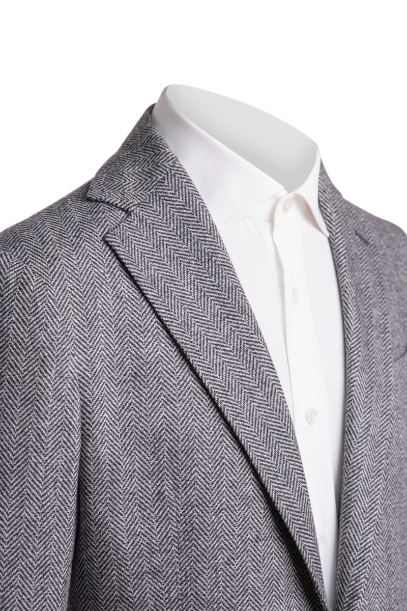 Sartorio Herringbone Virgin Wool-Silk-Cotton Sport Jacket