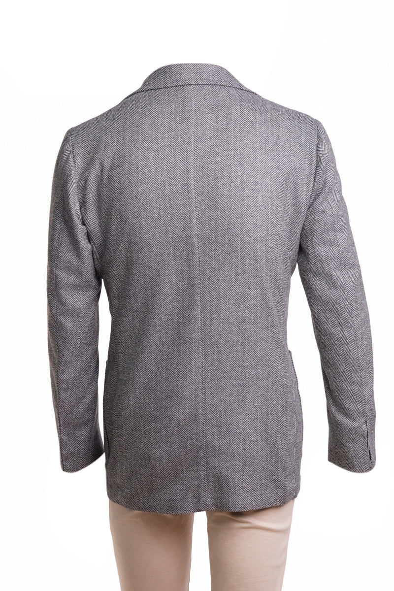 Sartorio Herringbone Virgin Wool-Silk-Cotton Sport Jacket