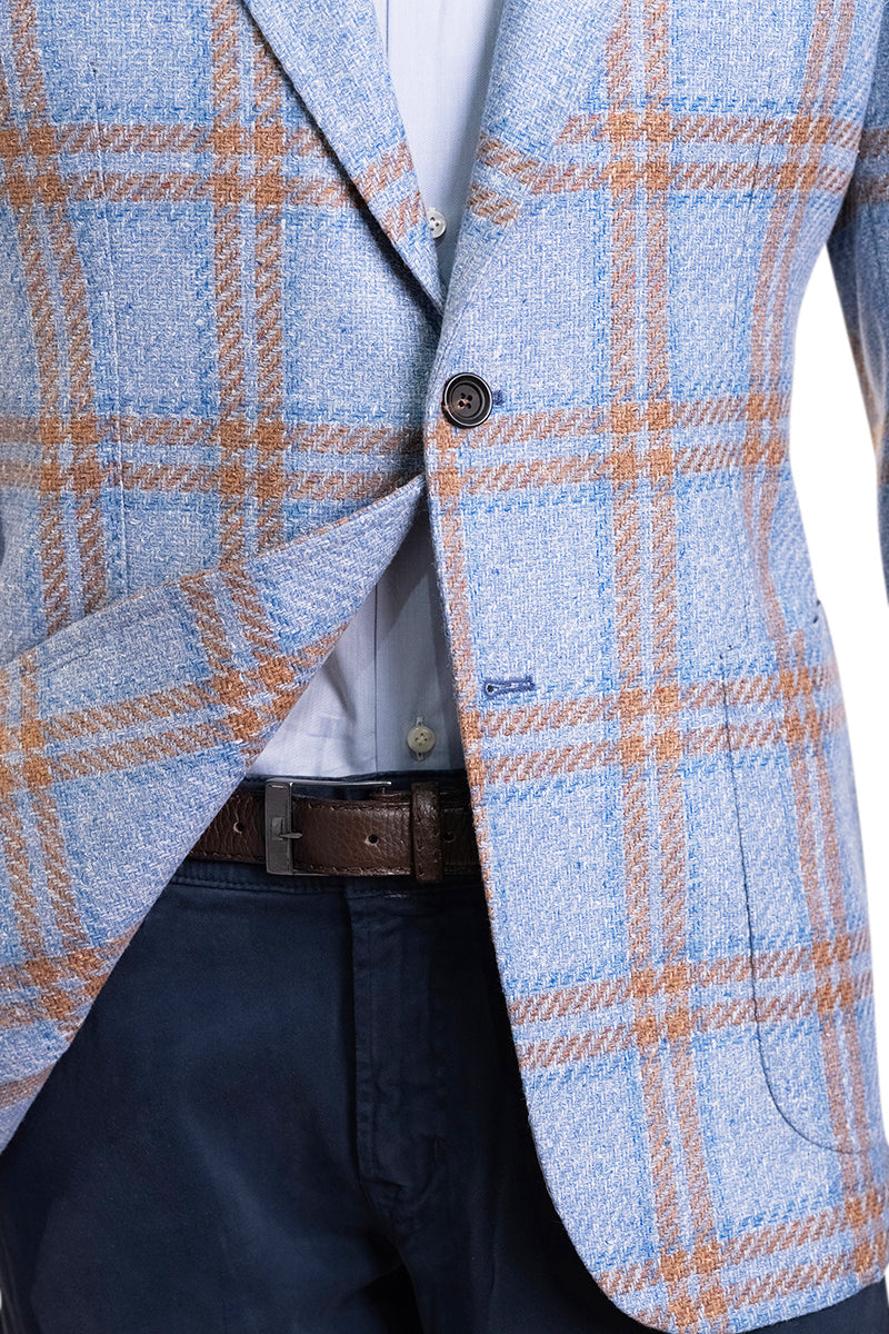 Sartorio Double Windowpane Virgin Wool-Silk Sport Jacket
