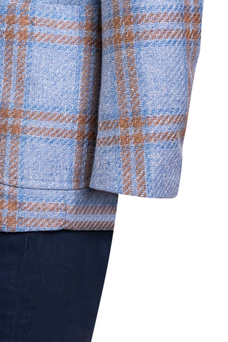 Sartorio Double Windowpane Virgin Wool-Silk Sport Jacket