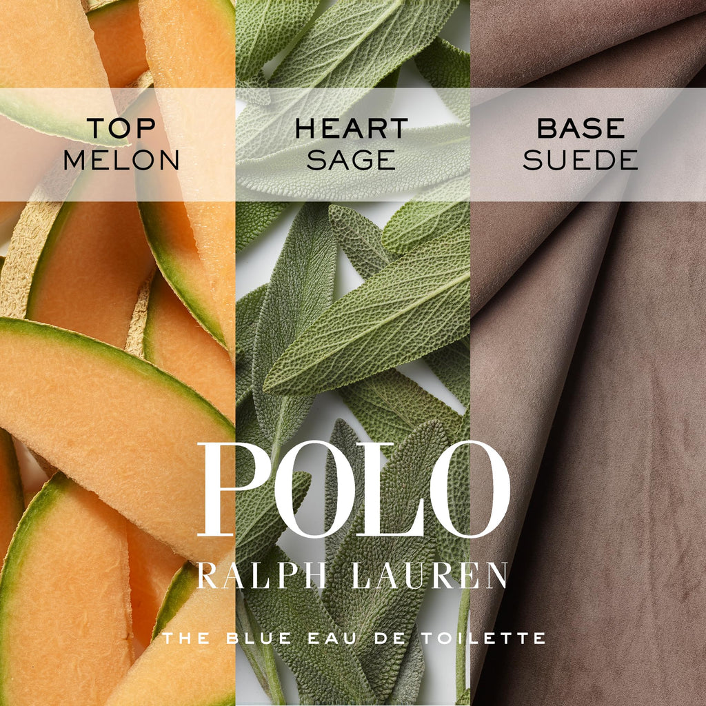 RALPH LAUREN FRAGRANCES - Polo Blue - Eau de Toilette - Men's Cologne - Aquatic & Fresh - With Citrus, Sage, and Suede - Medium Intensity