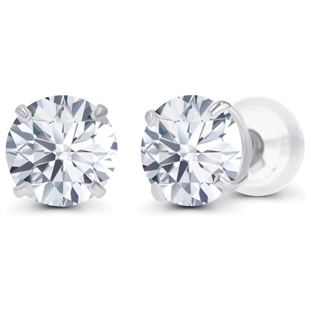 1.00 CTW Round Lab-Grown Diamond Stud Earrings in 14K Gold