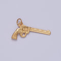 Gold Top Break Revolver Pistol Rifle Gun Weapon Charm | X-149
