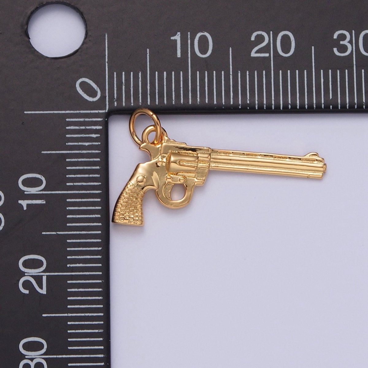 Gold Top Break Revolver Pistol Rifle Gun Weapon Charm | X-149