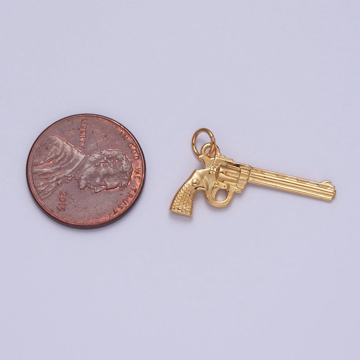 Gold Top Break Revolver Pistol Rifle Gun Weapon Charm | X-149