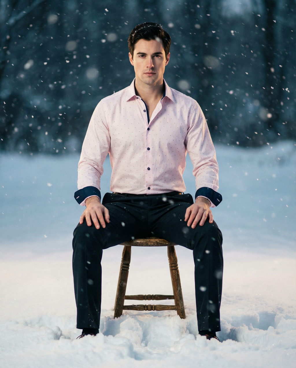 George Button-Up Shirt With Contrast Details // Pink // Contemporary Fit (Regular) - final sale