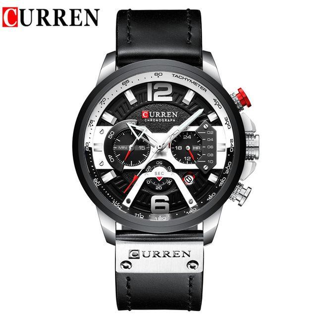 Men’s Oversized Leather Strap Quartz Watch - ST1CU3900MKT10