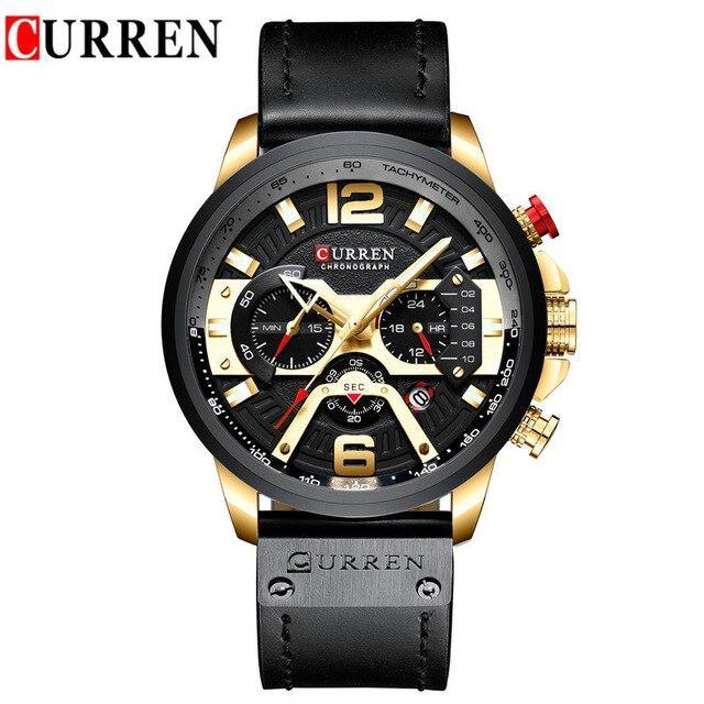 Men’s Oversized Leather Strap Quartz Watch - ST1CU3900MKT10