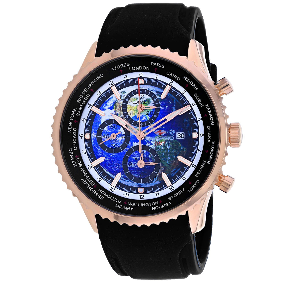 Seapro Men’s Meridian World Timer GMT Blue Dial Watch - SP7523