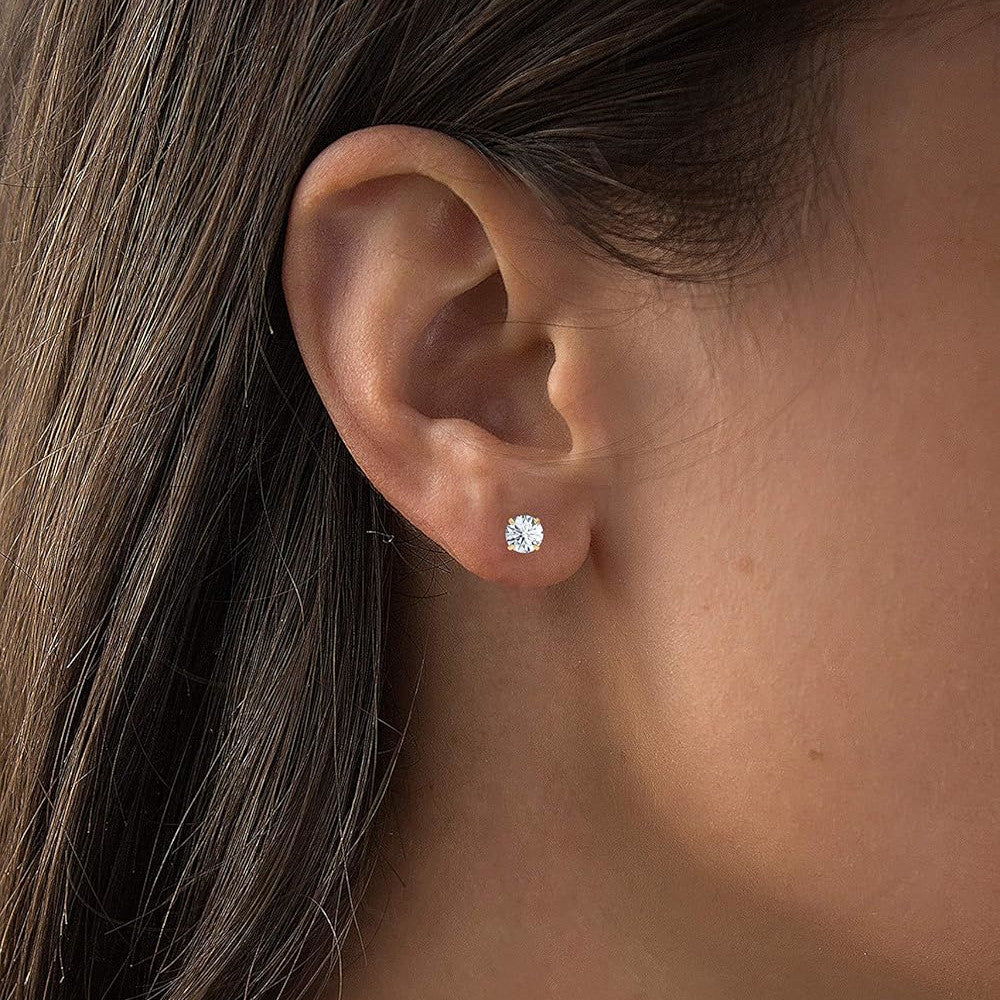 1.00 CTW Round Lab-Grown Diamond Stud Earrings in 14K Gold