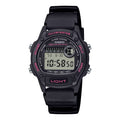 Casio Men’s Black Digital Watch with Pink Accents - W-220H-1A2V